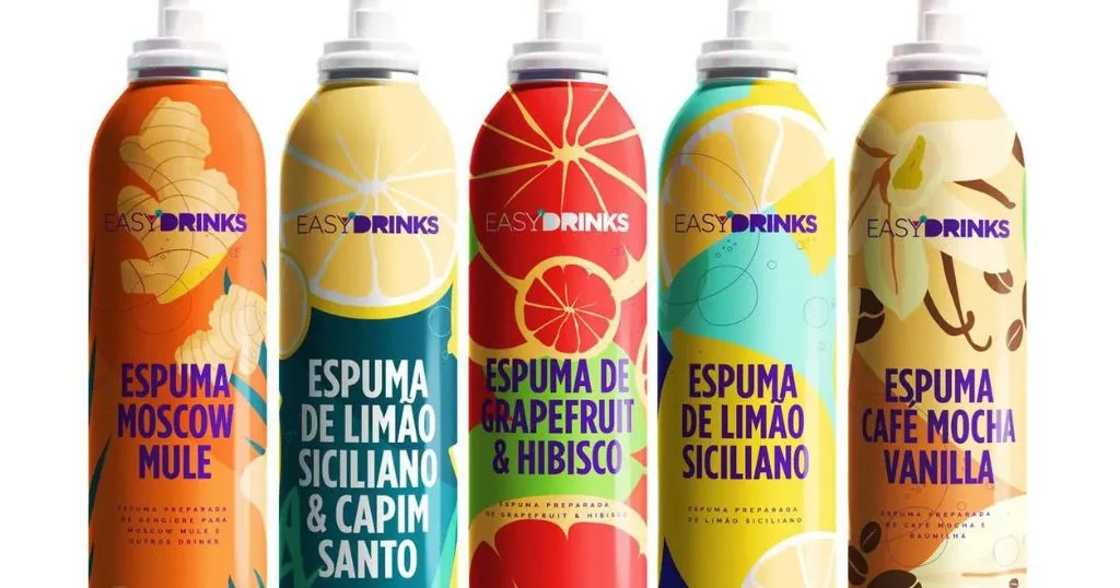 Imagem de 5 frascos de espuma para drinks